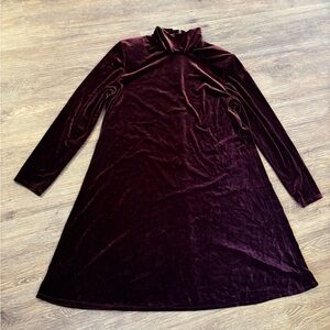 VTG K C Spencer New York Ruby Velvet Long Sleeve Scoop Neck Women’s Dress Size 6